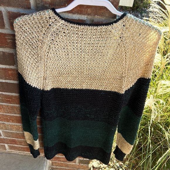 FREE PEOPLE Ladies L Chunky Knit Colorblock Lake Tahoe Cardigan Sweater - Picture 9 of 9